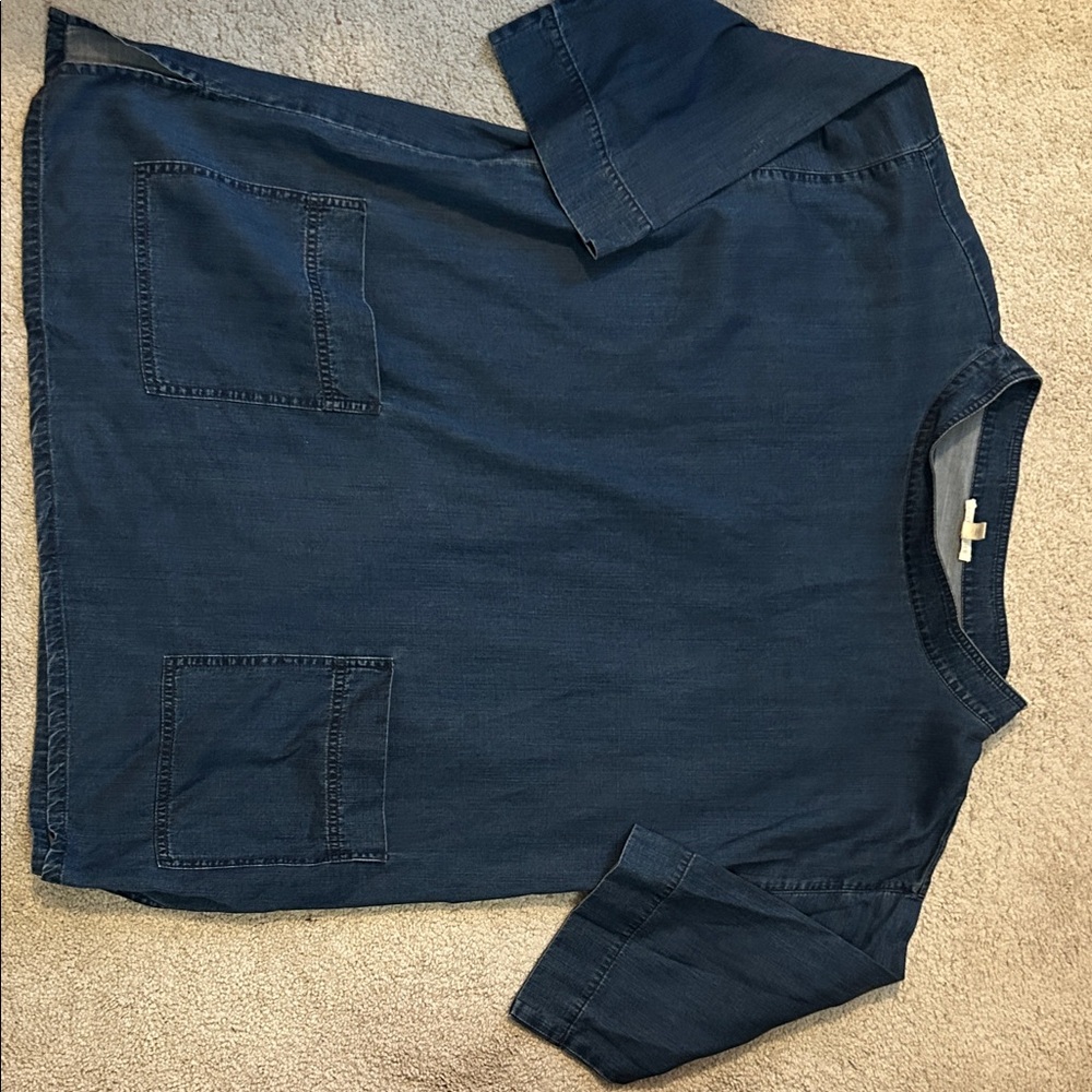 Eileen Fisher women  Deep Blue Denim Top